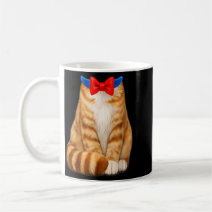 Caneca De Café Fatia de Gato Laranja Fantasia Gato Xadrez Gravata