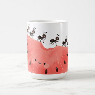 Caneca De Café Fatia de Melancia Formigas Fofas