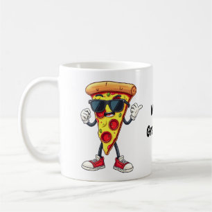 Caneca De Café Fatia de Pizza Dançante Um Design Divertido e Deli