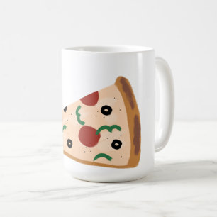 Caneca De Café Fatia de Pizza de Pepperoni Azeitona e Pimentão Ve