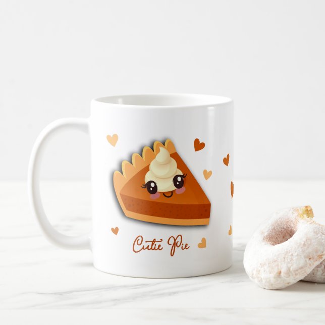 Caneca De Café Fatia de Pumpkin de Pizza Cutie (Com Donut)