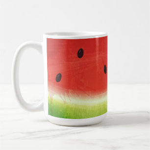 Caneca De Café Fatia gigante de melancia engraçada em aquarela fo