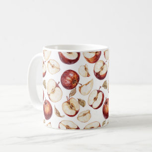 Caneca De Café Fatias de Fruta de Maçã Vermelha