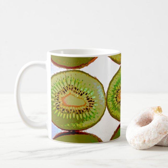 Caneca De Café Fatias de Kiwi (Com Donut)