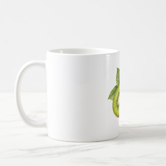 Caneca De Café Fatias de Kiwi com Folhas (Esquerda)