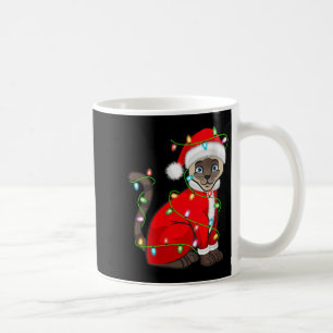 Caneca De Café Fato de Natal com Luzes de Natal para Gata Siamesa