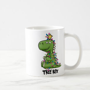 Caneca De Café Fato de Natal de Dinossauro Tree Rex Árvore de Nat