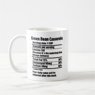 Caneca De Café Fato de Nutrição do Casserole de Bean Verde.w