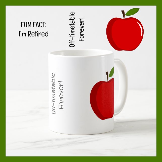 Caneca De Café Fato divertido Estou aposentado Professora Engraça (Fun Fact: I'm Retired | Funny Retirement Mug for a Teacher | Cute modern elegant minimalist simple)