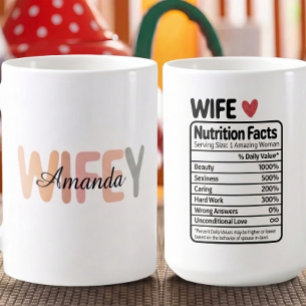 Caneca De Café Fatos de Nutrição da Esposa Personalizados Present
