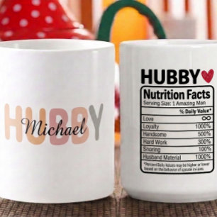 Caneca De Café Fatos de Nutrição do Marido Personalizados Nome e