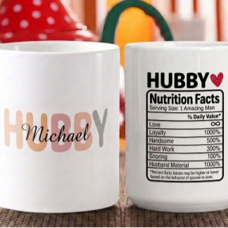Caneca De Café Fatos de Nutrição do Marido Personalizados Nome e