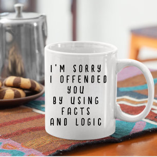 Caneca De Café Fatos Divertidos e Citação de Lógica