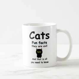 Caneca De Café Fatos Divertidos sobre Gatos Eles são Maus