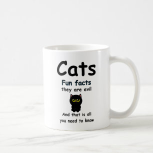 Caneca De Café Fatos Divertidos sobre Gatos Eles são Maus