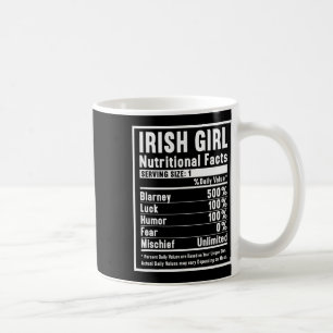 Caneca De Café Fatos Nutricionais da Garota Irlandesa