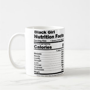 Caneca De Café Fatos Nutricionais da Garota Negra Nutrição da Gar