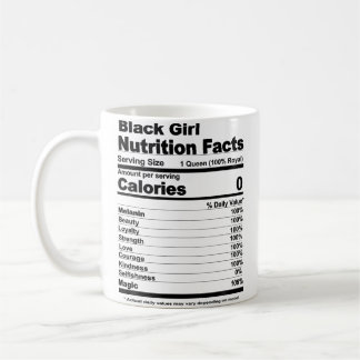 Caneca De Café Fatos Nutricionais da Garota Preta Nutrição da Gar