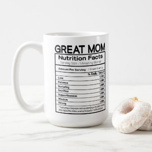 Caneca De Café Fatos Nutricionais da Mãe excelente
