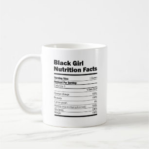 Caneca De Café Fatos Nutricionais de Menina Negra
