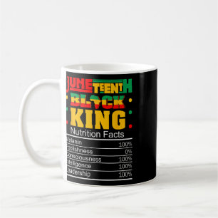 Caneca De Café Fatos Nutricionais do Rei Negro do Juneteenth Orgu