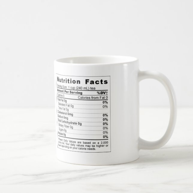 Caneca De Café Fatos nutritivos (Direita)