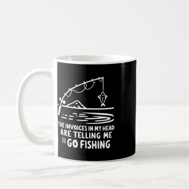 Caneca De Café Faturas Na Minha Cabeça Pescaria Contabilidade Div (Esquerda)