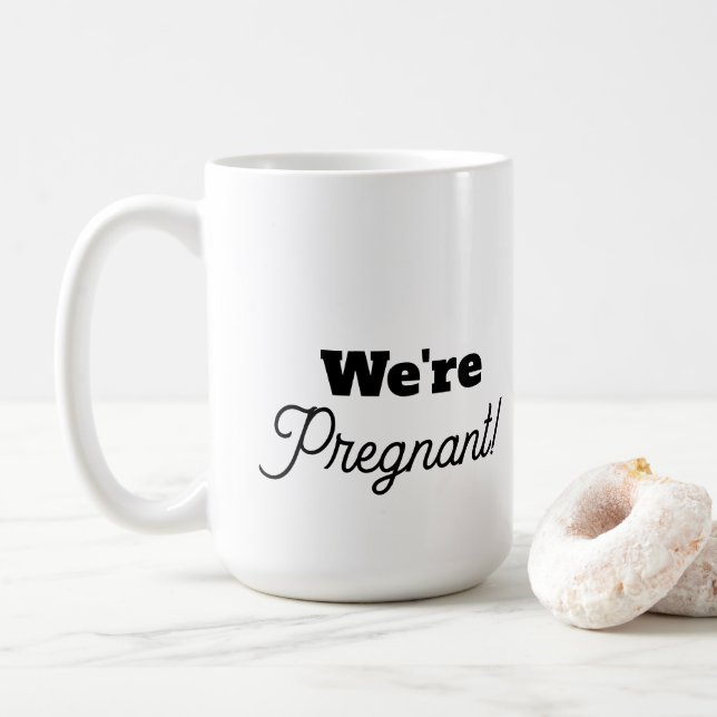 Caneca De Café Faux Renda para Futuros Pais (Com Donut)