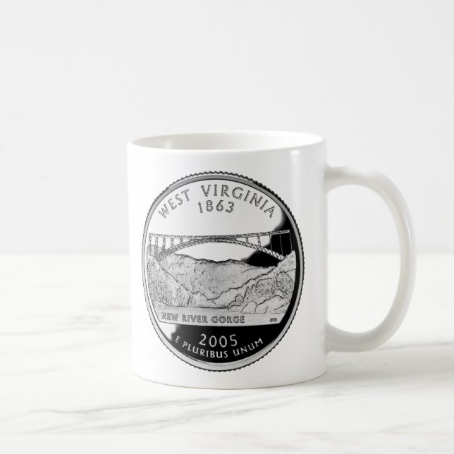 Caneca De Café Faux West Virginia State Quarter (Direita)