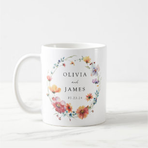Caneca De Café Favor de casamento de flores silvestres
