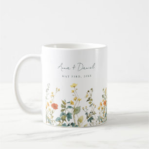Caneca De Café Favor de casamento de flores silvestres elegantes
