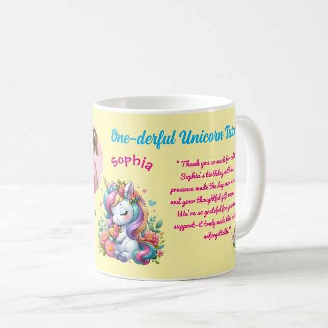 Caneca De Café Favor de Código de Barras de Aniversário Infantil  (Frente Esquerda)