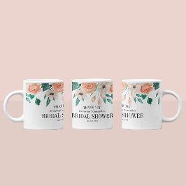 Caneca De Café Favor Personalizado Elegante de Flores de Pêssego 