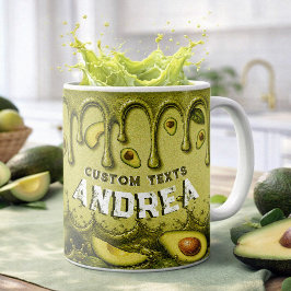 Caneca De Café Favor Retro com Gotejamento de Abacate | Nome Terr