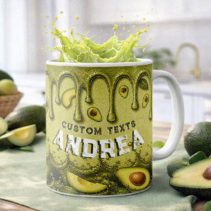 Caneca De Café Favor Retro com Gotejamento de Abacate   Nome Terr