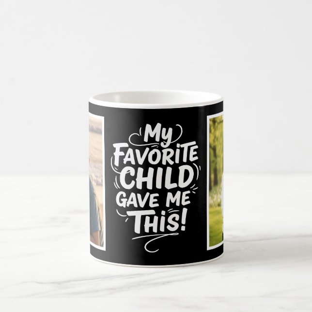 Caneca De Café Favorite Child Gave Me This 2 Photo Brush Script  (Centro)