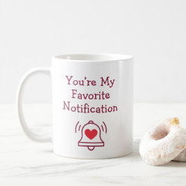 Caneca De Café Favorite Notification Modern Bell Burgundy Red