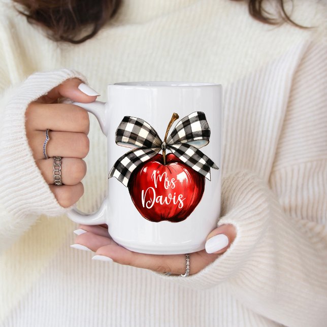 Caneca De Café Favorite Teacher Coffee Mug (Personalize this cute favorite teacher apple coffee mug. )