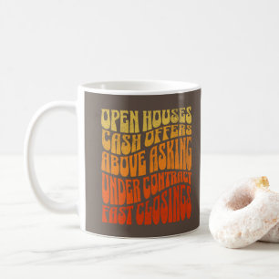 Caneca De Café Favoritos de imóveis Realtor Groovy Retro Boho