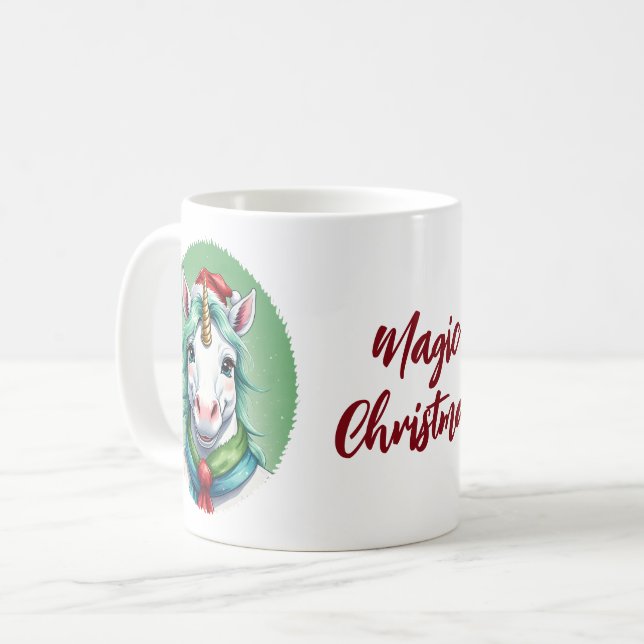 Caneca De Café Favoritos Engraçados de Natal dos Animais - Unicór (Frente Esquerda)