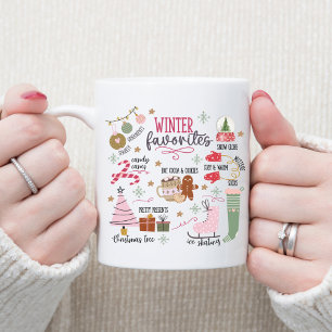 Caneca De Café Favoritos para o inverno, de cor branca e branca