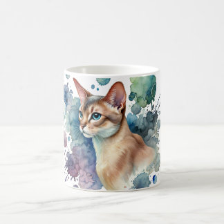 Caneca De Café Fawn Abyssinian Cat Watercolor