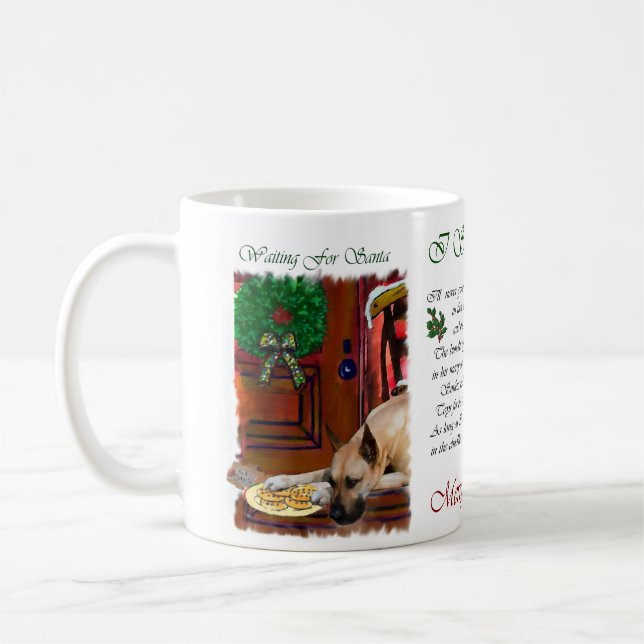 Caneca De Café Fawn Great Dane Christmas (Esquerda)