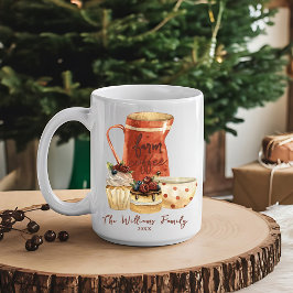 Caneca De Café Fazenda Aconchegante Natal em Aquarela Rústica 