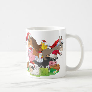 Caneca De Café Fazenda Animal Christmas