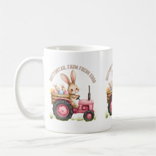 Caneca De Café Fazenda Caprichosa do Coelho de Páscoa Trator Vint