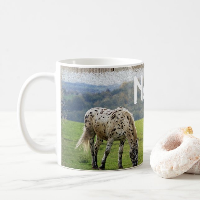 Caneca De Café Fazenda de café com Design, ranhura para cavalos p (Com Donut)