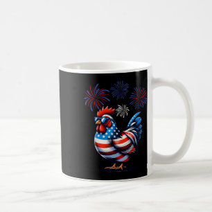 Caneca De Café Fazenda de frango azul-vermelho 4º O