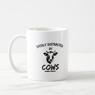 Caneca De Café Fazenda de Vacas: Facilmente Distraído Por Vacas