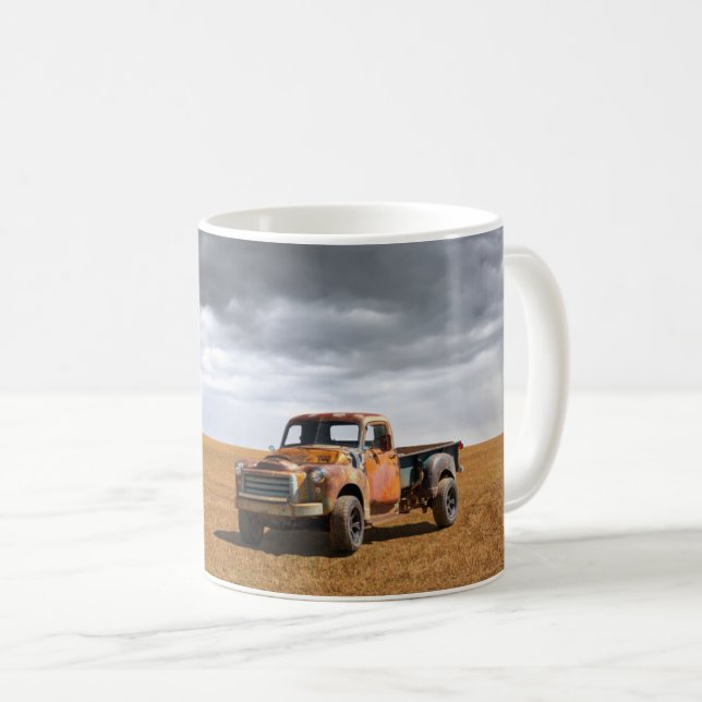 Caneca De Café Fazendas | Caminhão Antigo no Campo (Frente Esquerda)